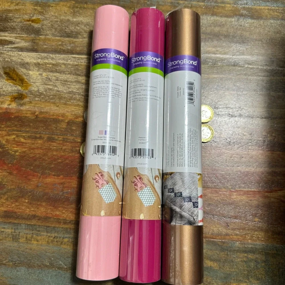 Cricut Everyday Iron-On Vinyl Bundle Sugar Berry Raspberry Copper Martha Stewart